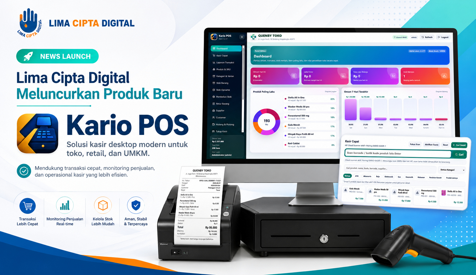 Lima Cipta Digital Luncurkan Kario POS, Aplikasi Kasir Desktop untuk UMKM yang Ingin Naik Kelas