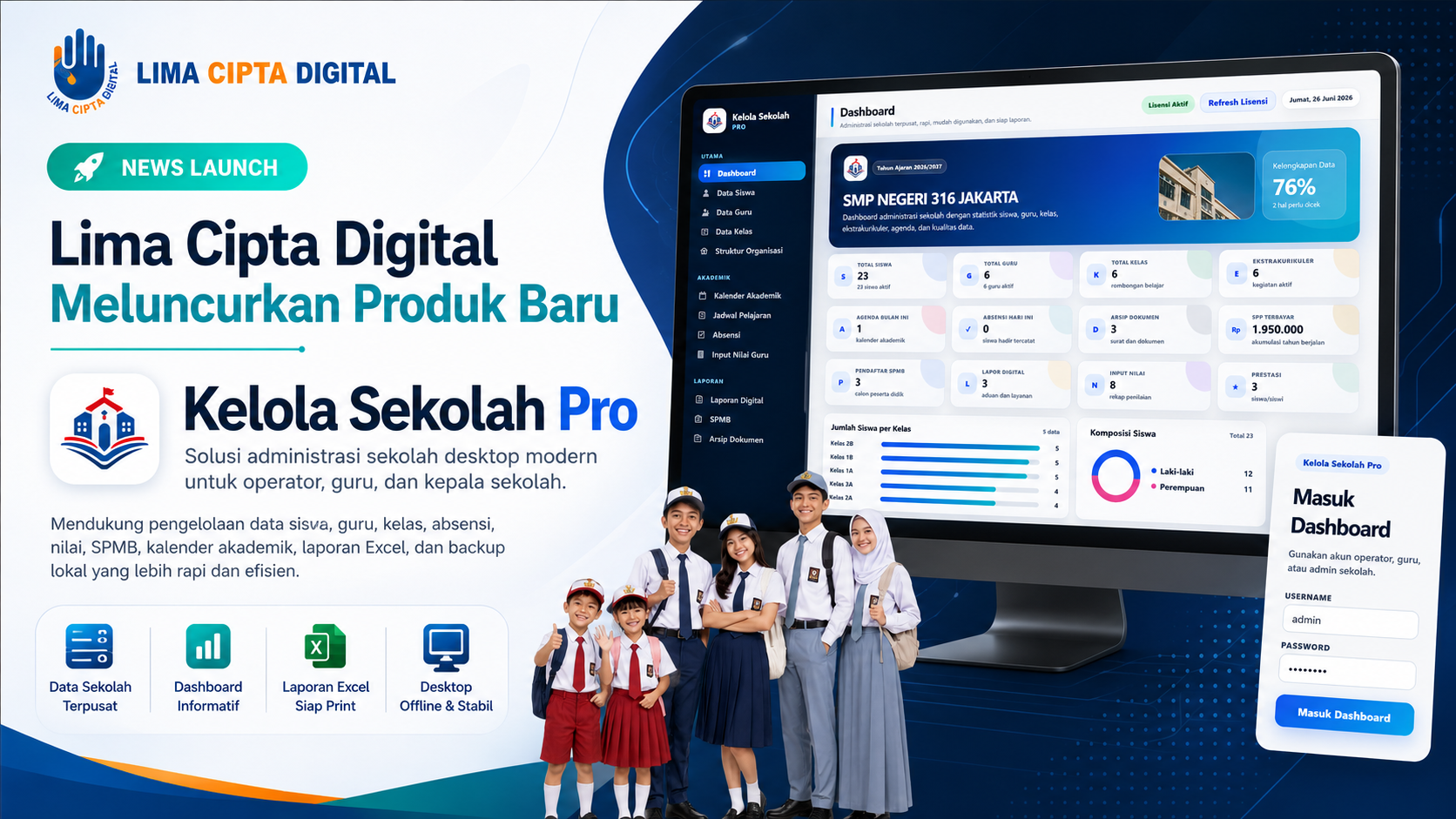Lima Cipta Digital Luncurkan Kelola Sekolah Pro, Aplikasi Manajemen Administrasi untuk Sekolah