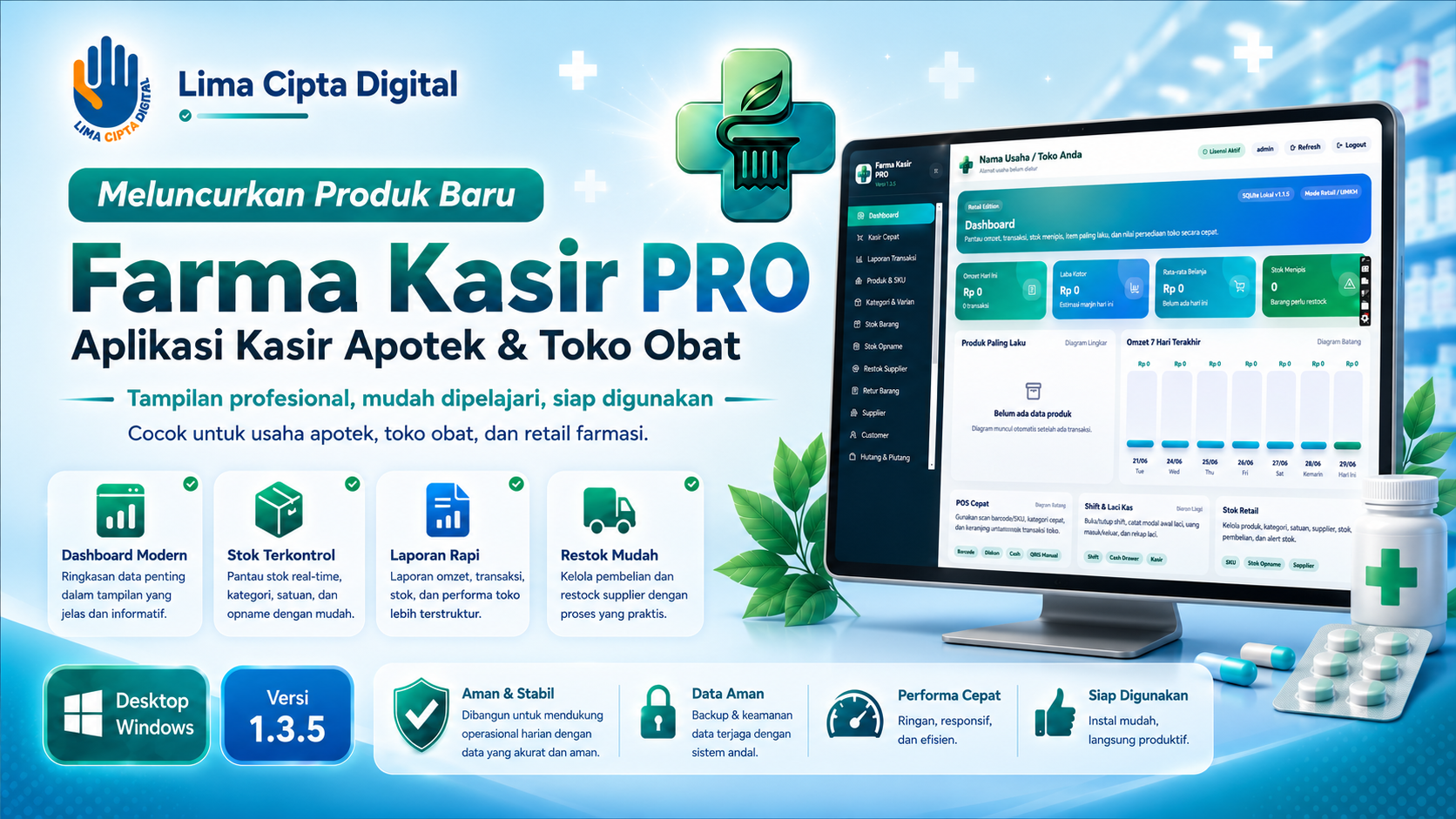 Lima Cipta Digital Resmi Meluncurkan Farma Kasir Pro untuk Apotek dan Toko Obat